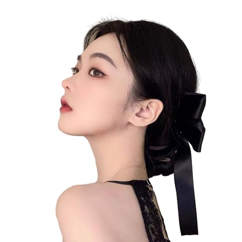 Yooghuge Fiocchi lunghi per capelli in lega di nastro clip per capelli coreano bowknot clip per capelli da donna supporto per coda di cavallo antiscivolo fermagli per capelli Decors accessorio per capelli