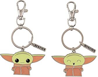 Disney Baby Yoda Verde, Marrone e Argento Portachiavi BFF Set, Verde e Beige, Taglia Unica