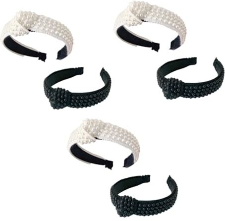 FRCOLOR 6 Pcs Perla Di Perline Ragazza Annodati Perla Perla Nodo Bianco Perla Perla Hairband Bianco Accessori Per Cerchi Per Stampa