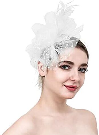 Fiauli Fascinator cappello decorativo bellissimo cocktail party fascinator cappello bianco