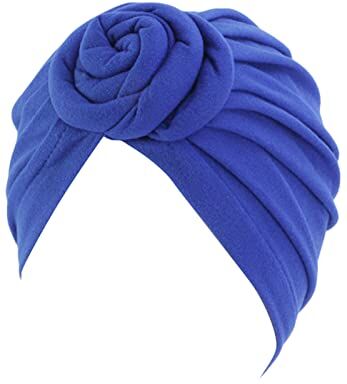 Cuwtheugwg Abiti Larghi Donne Cancro Sciarpa Cappello Cap Sciarpa Turbante Wrap Turbante Cappelli Copricapi Cerchietto Natalizio per (Blue, One Size)