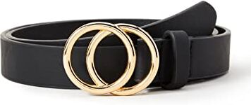 Only Onlrasmi Faux Leather Jeans Belt Noos, Cintura da Donna, Nero (Black/ Shiny Gold Buckle), 80