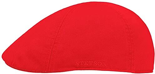 Stetson Coppola Texas Cotton con Filtro UV 40+ Berretto con Visiera in Cotone Berretto in Tinta Unita Primavera/Estate Rosso M (56-57 cm)