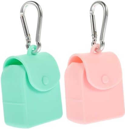 minkissy 6 Pz Custodia in Silicone Cabina Dell'auto Piccolo Portafoglio Da Donna Portamonete Ovale a Compressione Portachiavi Porta Lozione Porta Monete Metallo Viaggiare Il Decorare