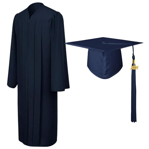 Kaxenig 2024 Set di Abiti Da Laurea College, Unisex Abito Da Laurea Cappellino Da Laurea Opaca Talar Cappello Dottorato E Nappa Accademica