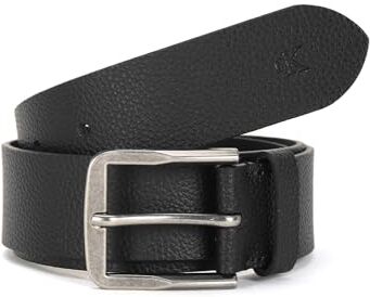 Calvin Klein Cintura Uomo Classic Flat Belt in Pelle, Nero (Black), 120 cm