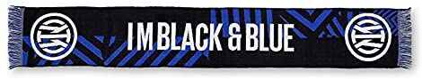 Inter Sciarpa Nuovo Logo Jaquard, Diverse Colorazioni, Stadio Unisex-Adulto, Scritta Black&Blue Nero/Blu, Taglia Unica