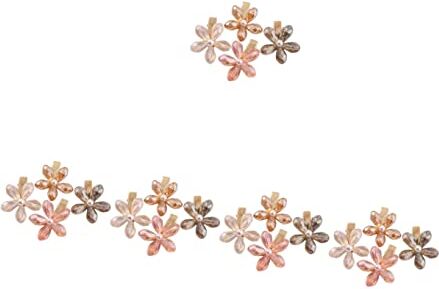 RAZZUM 16 pezzi Forcine for capelli in cristallo Ragazze Fiore minuscolo for feste Piccoli accessori Forniture Decorazione Barrettes Indossare Perle Matrimonio Bling Capelli floreali Ragazzi Mini fermagli De