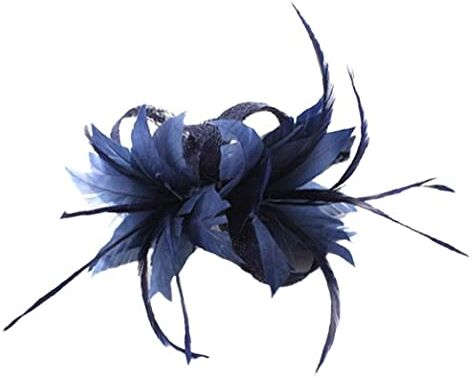 Haowul Donne Fascinator Hairpin Hat Cappello Brooch Wedding Headpiece Party Feather Accessori Per Hairband Con Clip