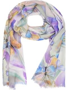 QUEEN HELENA Sciarpa Leggera Fantasia Foulard Morbido Colorato Casual Donna SC024-3 (SC024-5 Viola)