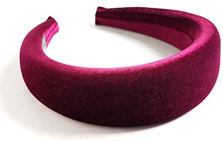 UCUNJIA Cerchietto rotondo in velluto con corona di 1,8 cm di spessore cerchietti per capelli donna cerchietti per capelli（blu navy） (Wine red)