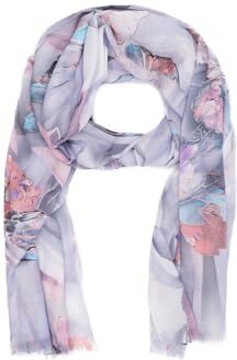 QUEEN HELENA Sciarpa Leggera Fantasia Foulard Morbido Colorato Casual Donna SC024-3 (SC024-5 Grigio)