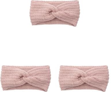 Geardeangloow 3 set di fascia per capelli lavorata a maglia sportiva larga fascia per il sudore fascia elastica accessori per lo styling dei capelli fascia per capelli sportiva gamberetti rosa