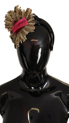 Dolce&Gabbana Gold Sacred Heart Logo Embellished Headband Diadem