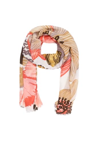 QUEEN HELENA Sciarpa Leggera Fantasia Foulard Morbido Colorato Casual Donna SC024-3 (Beige)