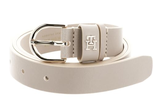 Tommy Hilfiger Cintura Donna Essential Effortless 2.5 in Pelle, Beige (White Clay), 80 cm