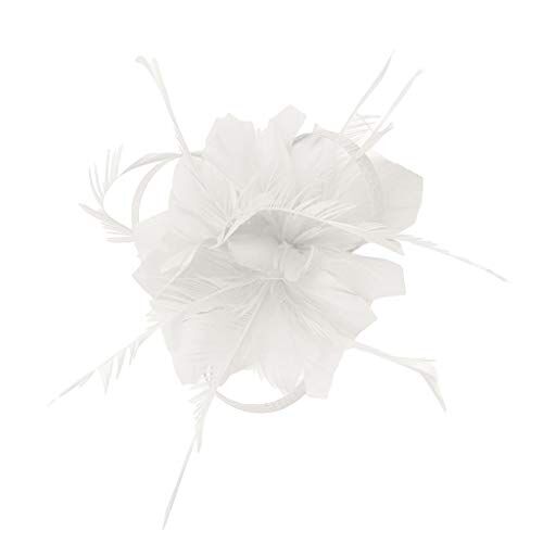 Generic Fascia in spugna con fiore per cocktail, da donna, per ballo, per matrimoni, taglia unica, colore: bianco