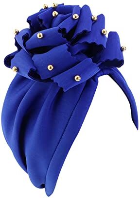 Generico Donne Cancro Sciarpa Cappello Cap Sciarpa Turbante Wrap Turbante Cappelli Copricapi Fascia Sudore Tennis (Blue, One Size)