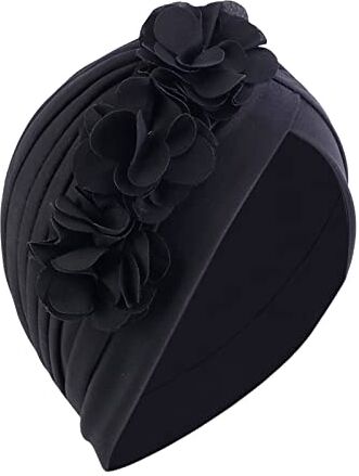 Generico Vestiti per Natale Donne Cancro Sciarpa Cappello Cap Sciarpa Turbante Wrap Turbante Cappelli Copricapi Fascia per Ragazzo (Black, One Size)