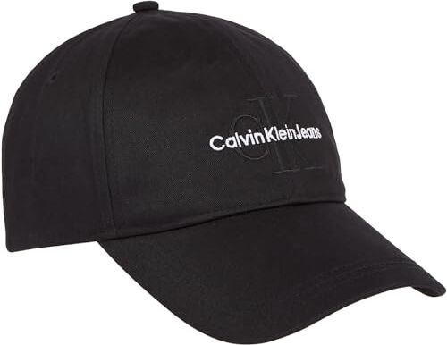 Calvin Klein Monogram cap  Cappello, Nero (Black), OS Uomo