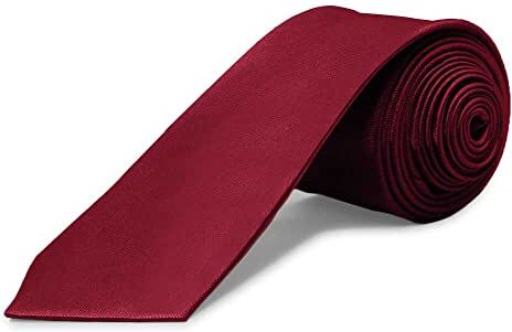 OcioDual Cravatta Unisex Stretta senza Stampa in Raso per Feste ed Eventi 100% Poliestere Bordeaux