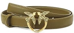 Pinko Love Berry H2 Belt Vitello Set Cintura, Verde (V62q_Verde Abete-Antique Gold), XS Donna