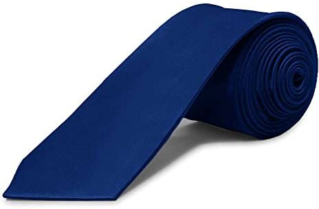 OcioDual Cravatta Cravattino Sottile Slim Uomo Donna Unisex Stretta Blu Scuro Nº3 di Raso in Tinta Unita Poliestere Satinato