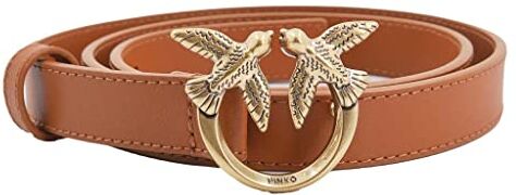 Pinko Love Berry H2 Belt Vitello Set Cintura, Marrone (L58q_Cuoio-Antique Gold), L Donna