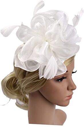 FRCOLOR Cerchio Per in Organza Copricapo Anni 50 Con Per Affascinanti Cappello Per Le Cerchietto Sposa Clip Su Fiori Per Derby Bandana Strass Da Donna Deflettore