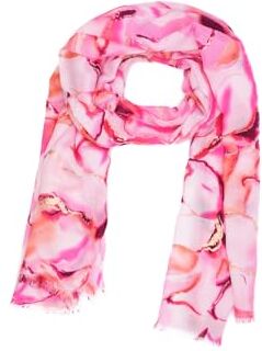 QUEEN HELENA Foulard Effetto Seta Fazzoletto Leggero Morbido con Fantasia Elegante Donna SC024 (SC024-2 Rosa)