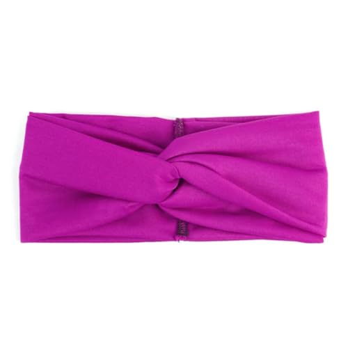 Niiyyjj Fascia elastica per capelli da donna, stile bohémien, con motivo floreale, colore: viola scuro