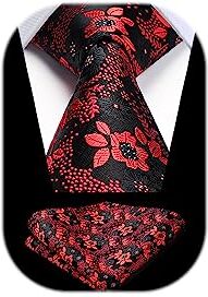 HISDERN Cravatta da sposa da uomo Fazzoletto Party Business Cravatta Paisley e set di fazzoletti da taschin0