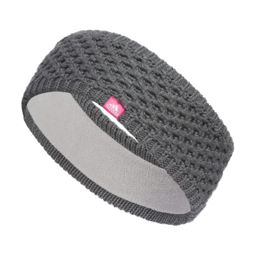 Adidas Women's Crestline Knit Headband, Onix Grey/Pink Fusion/White, one_Size