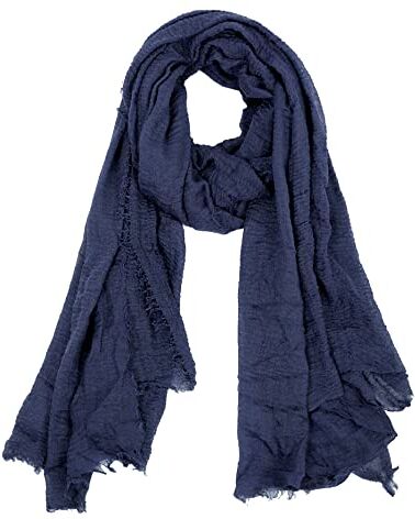 Van Der Rich ® Sciarpa Stropicciata Uomo Donna (56-Navy, TU)