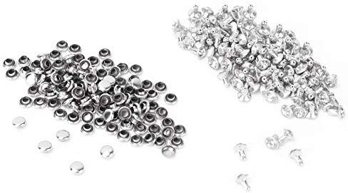 Hztyyier 100pcs borchie con strass, rivetti in cristallo con strass con punte in diamante per rivetti in pelle/cintura/borsa decorazione in pelle(6mm-Argento)