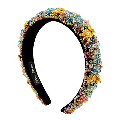 Antique Colore strass Hairband spugna barocco capelli cerchio per donne ragazza full diamond crystal Hairband (multi)