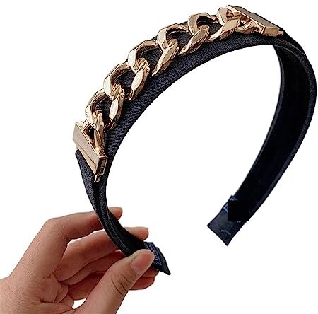 MOIKEN Forcine Capelli Donna Wide-brimmed Headband Fashion Hair Accessories Trend Temperament Hairband Hair Band (Color : Dark gray black)