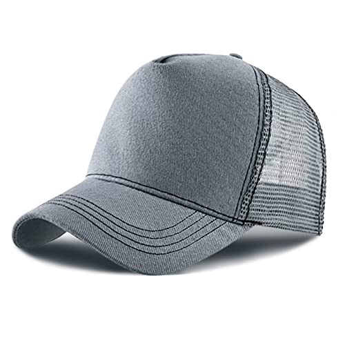 Baynetin 5 Pannello Posteriore Maglia Trucker Cappellino da Baseball,Regolabile Trucker High Profile Berretto (Grigio Scuro)