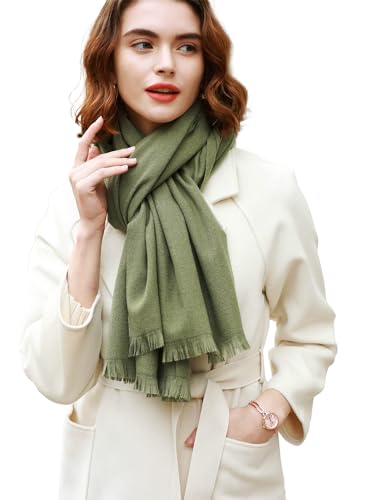 RIIQIICHY Sciarpa da donna Invernale Pashmina Foulard Verde Cerimonia Scialle Stola Lungo grande elegante spesse calde