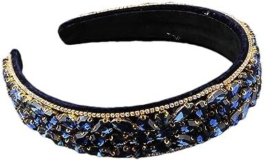 Rfmfkkg Copricapo da donna in pile barocco pieno di strass splendido cerchietto per capelli accessori per capelli 2