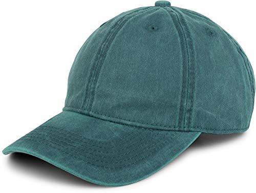 styleBREAKER Unisex 6-Panel Vintage cap Plain Washed Look Baseball cap Metal Buckle Adjustable 04023054, Colore:Petrolio