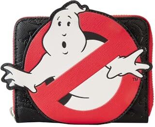 Loungefly Portafoglio con cerniera e logo Ghostbusters, nero, Taglia unica