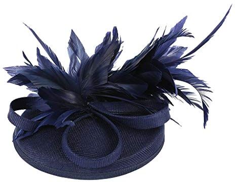 Yinguo Fasce per la testa senza slittamento cappello alla moda perline fiore carino donna per fascinosi, copricapo da sposa (c-Navy, taglia unica)