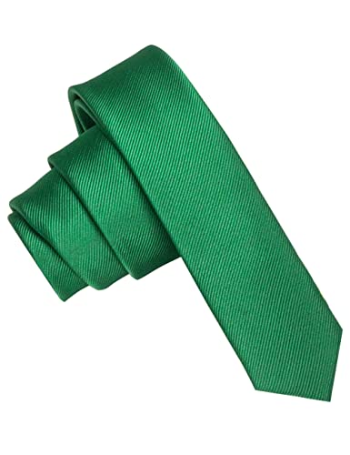 JEMYGINS Cravatta Uomo Verde in Seta Multicolore Extra Fini 4CM