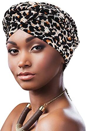 DRESHOW Donne Africane Turbante Pre-Legato Copricapo a treccia Testa Avvolge Cappello Boho Turbante Chemio Cap Elastico Annodato Berretto