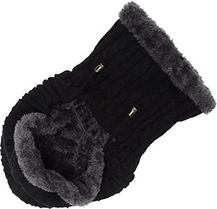 minifinker Cappelli Invernali, Sciarpa Tenere Al Caldo Cappello Beanie Invernale Delicato Sulla Pelle Fodera Morbida Elastica In Maglia Un Pezzo Per L'esterno(Nero)