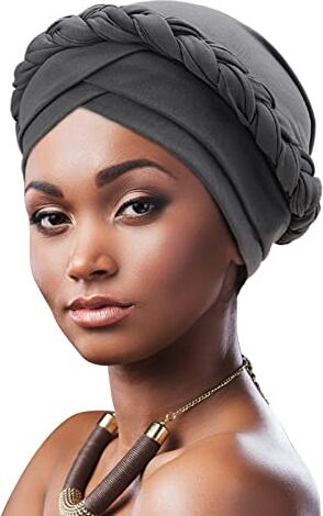 DRESHOW Donne Africane Turbante Pre-Legato Copricapo a Treccia Testa Avvolge Cappello Boho Turbante Chemio cap Elastico Annodato Berretto