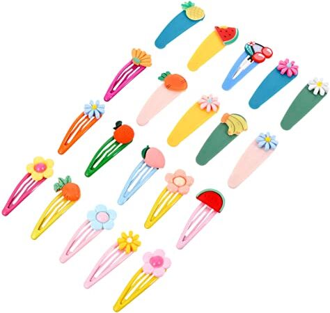 FRCOLOR 1 Set Fermaglio Per Fiore Di Frutta Fermagli Per a Scatto Alla Frutta Mollette Cartoni Animati Clip a Scatto Per Bambini Ragazza Bambino Lega Per