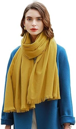 RIIQIICHY Sciarpa da donna Invernale Pashmina Foulard Giallo Cerimonia Scialle Stola Lungo grande elegante spesse calde