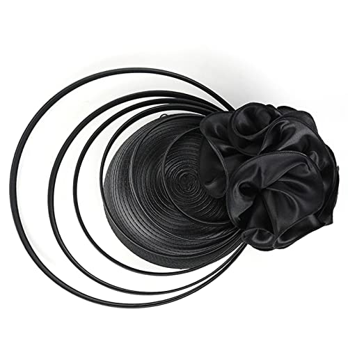 Generic Bella fascia per capelli da donna Derbys cappello fascinator pillbox fascia per cocktail bella fascia per capelli da donna (nero, taglia unica)